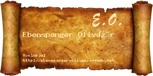 Ebenspanger Olivér névjegykártya